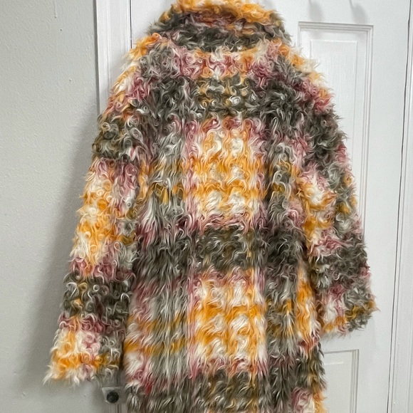 Free People Cardi Plaid Faux Fur Women's Coat - Picture 7 of 12